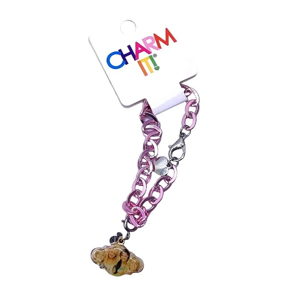 Charm-It Charm Bracelet Choice of Pink Silver Tone Suite Life NOS